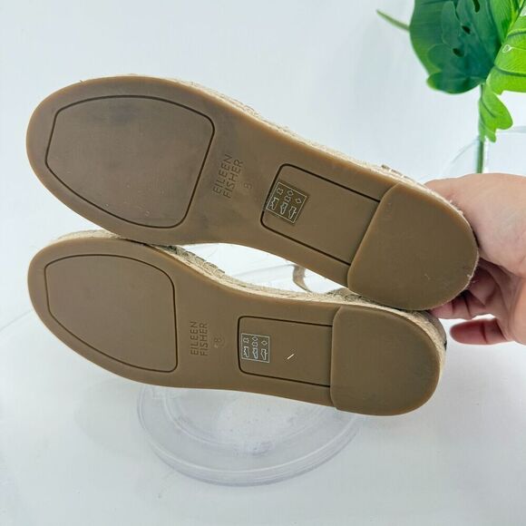 Eileen Fisher Womens Lal Espadrille Flat Size 8 Copper Gold Metallic Leather - Picture 13 of 16